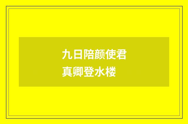 九日陪颜使君真卿登水楼