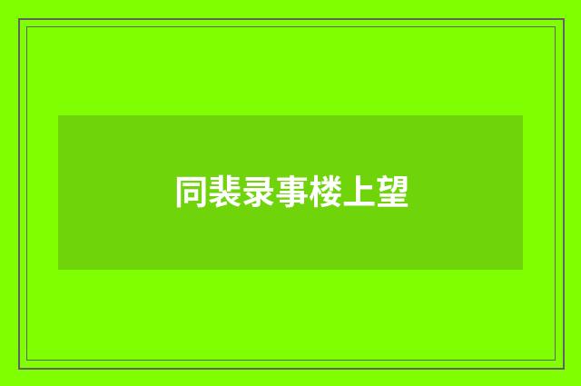 同裴录事楼上望