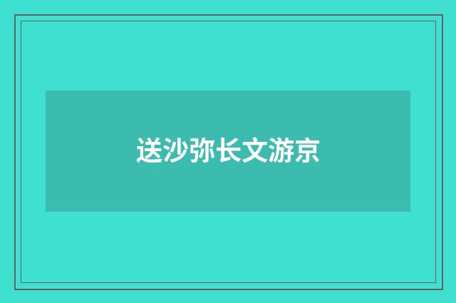送沙弥长文游京