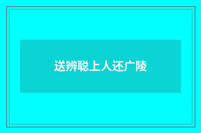 送辨聪上人还广陵