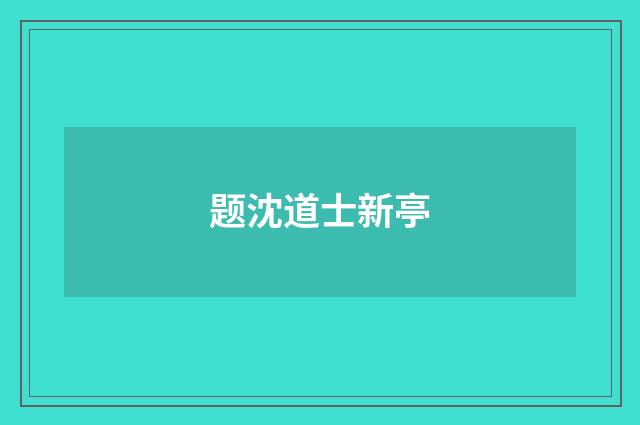 题沈道士新亭