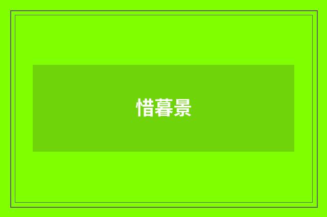 惜暮景