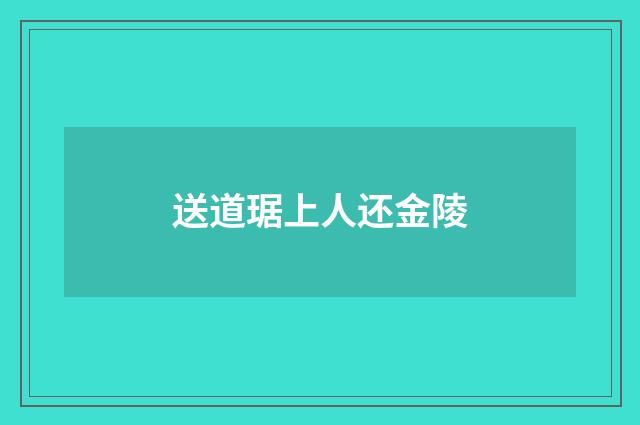 送道琚上人还金陵