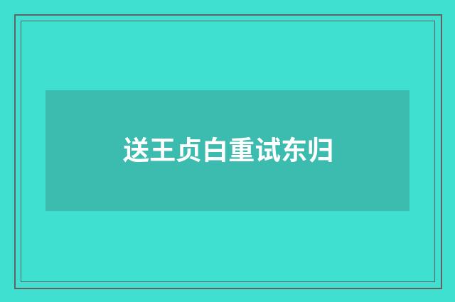 送王贞白重试东归
