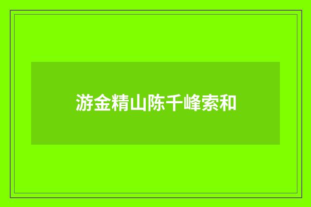游金精山陈千峰索和