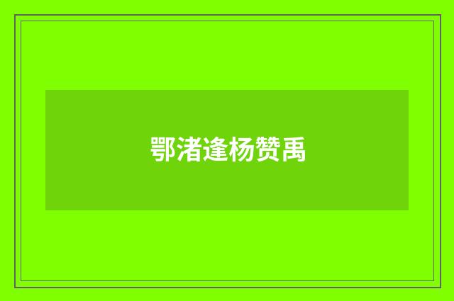 鄂渚逢杨赞禹