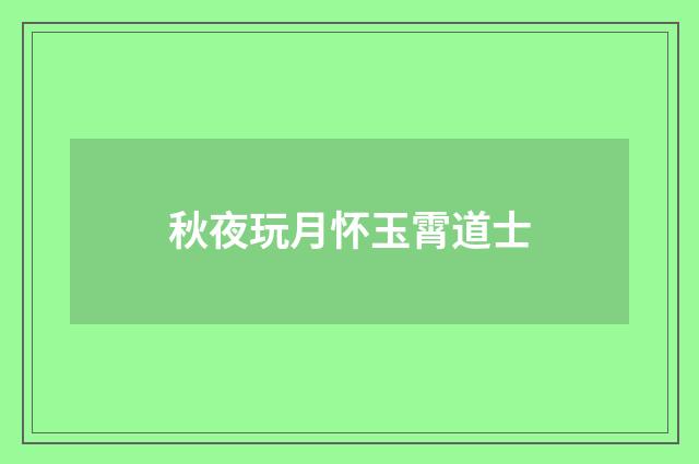 秋夜玩月怀玉霄道士