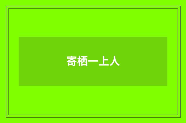 寄栖一上人