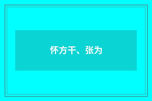 怀方干、张为