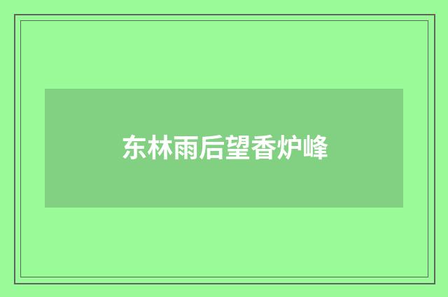 东林雨后望香炉峰
