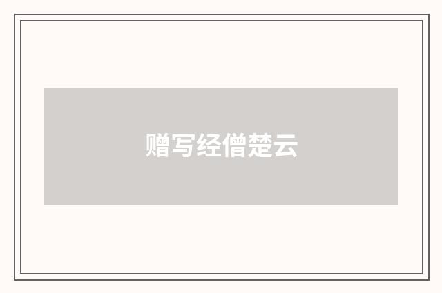 赠写经僧楚云