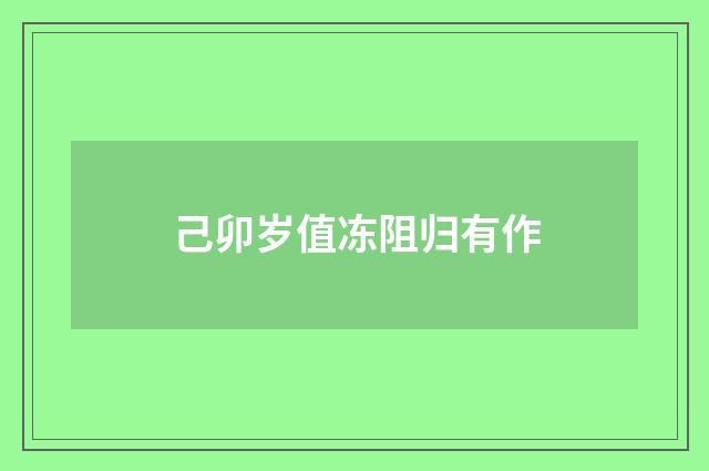 己卯岁值冻阻归有作