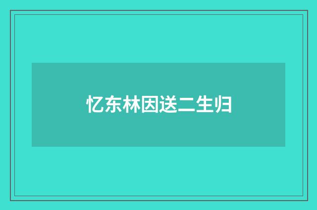 忆东林因送二生归