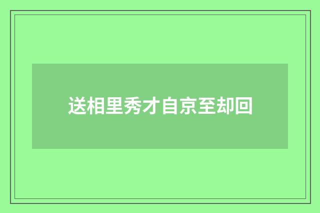 送相里秀才自京至却回