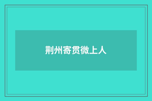 荆州寄贯微上人