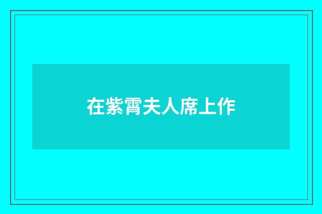 在紫霄夫人席上作