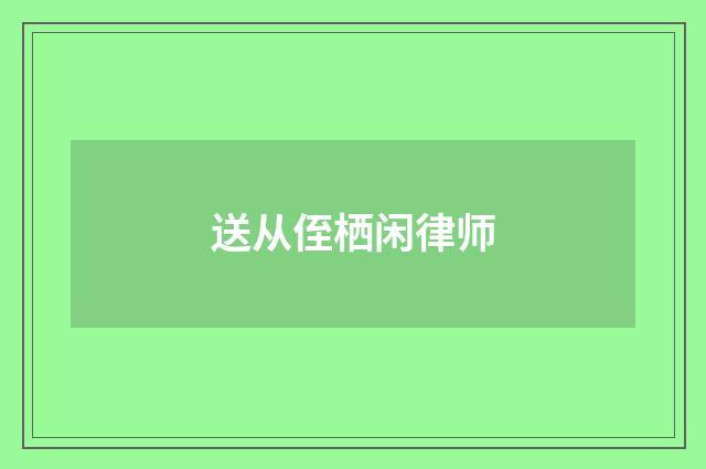 送从侄栖闲律师