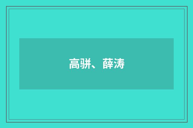 高骈、薛涛