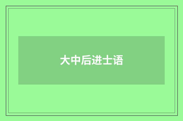 大中后进士语