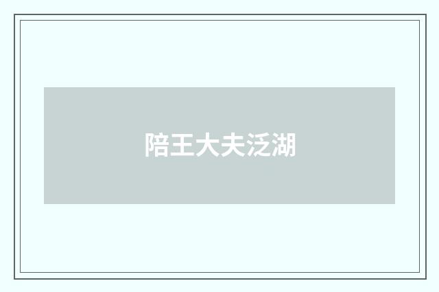 陪王大夫泛湖
