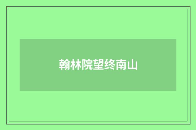 翰林院望终南山