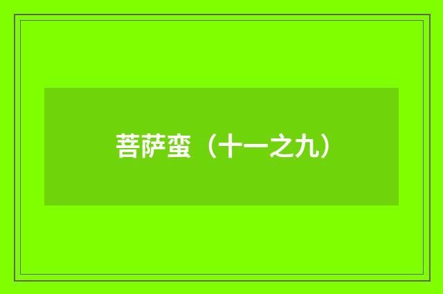菩萨蛮（十一之九）