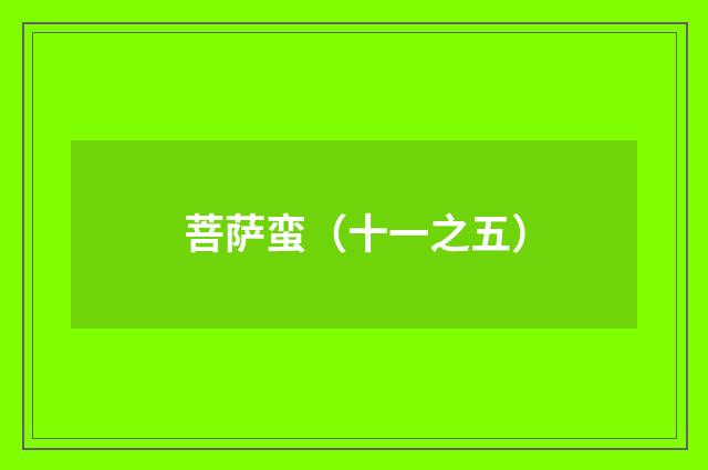 菩萨蛮（十一之五）
