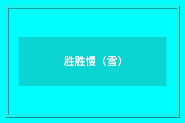 胜胜慢（雪）