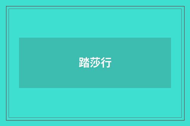 踏莎行