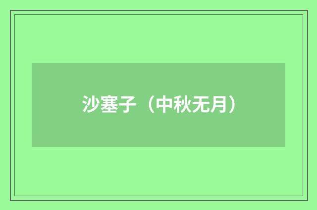 沙塞子（中秋无月）