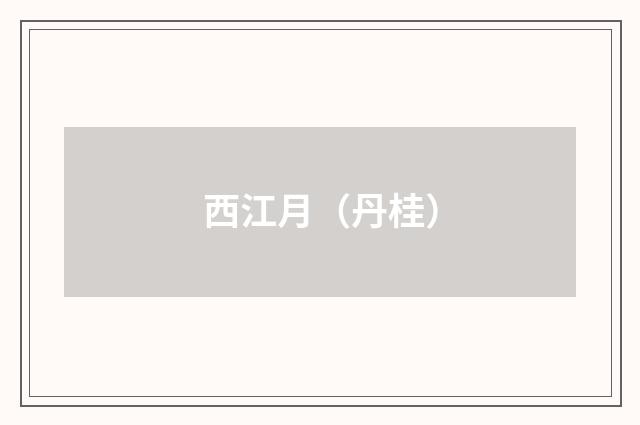 西江月（丹桂）