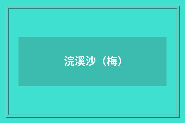 浣溪沙（梅）