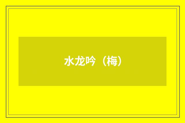 水龙吟（梅）