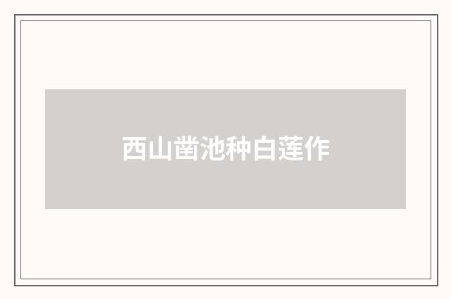 西山凿池种白莲作