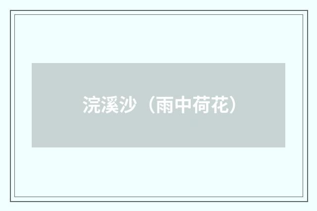 浣溪沙（雨中荷花）