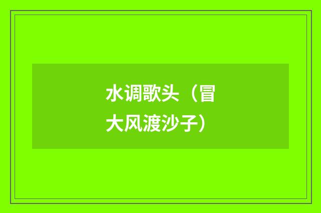 水调歌头（冒大风渡沙子）