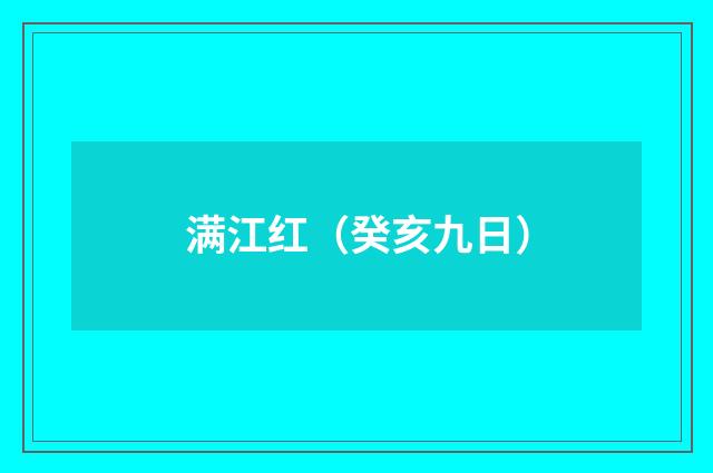 满江红（癸亥九日）