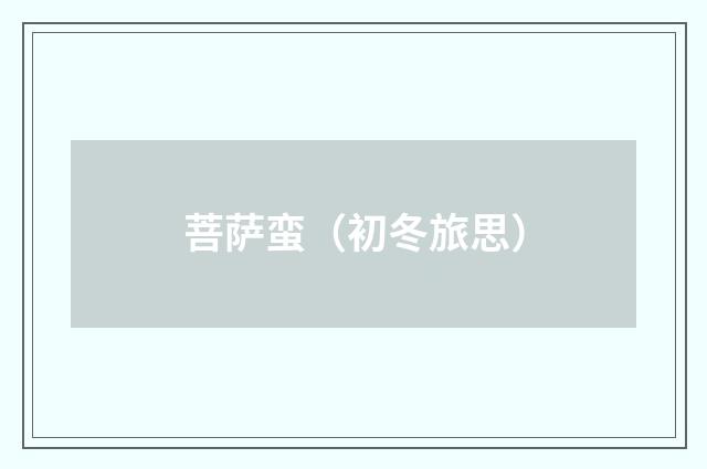 菩萨蛮（初冬旅思）