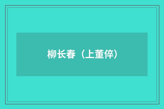 柳长春（上董倅）