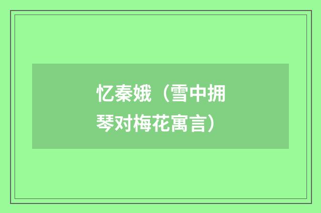 忆秦娥（雪中拥琴对梅花寓言）