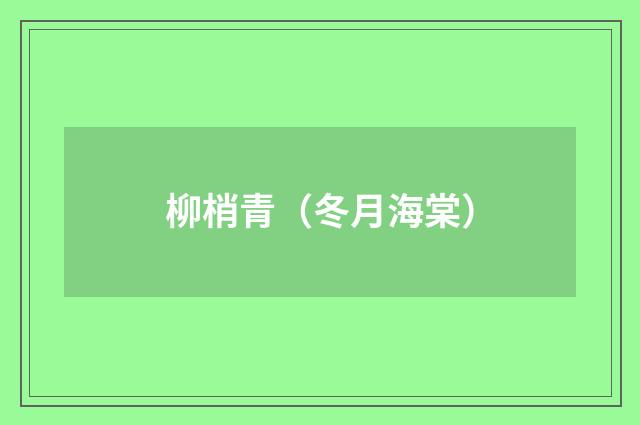 柳梢青（冬月海棠）