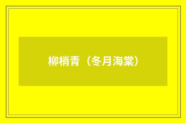 柳梢青（冬月海棠）