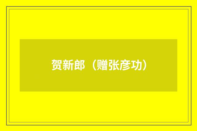贺新郎（赠张彦功）