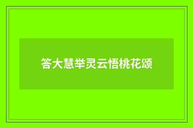 答大慧举灵云悟桃花颂