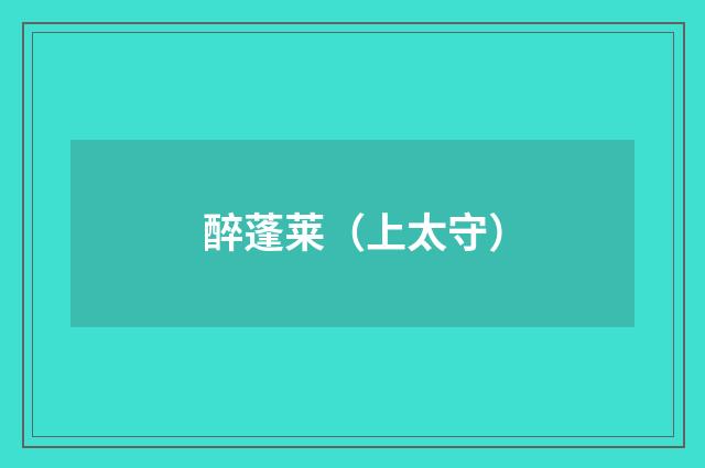 醉蓬莱（上太守）