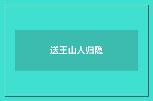 送王山人归隐