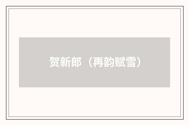 贺新郎（再韵赋雪）