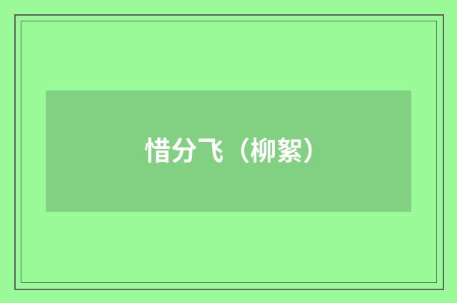 惜分飞（柳絮）