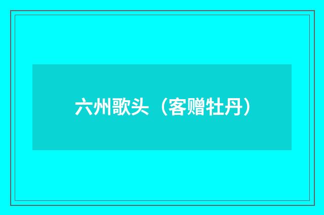 六州歌头（客赠牡丹）