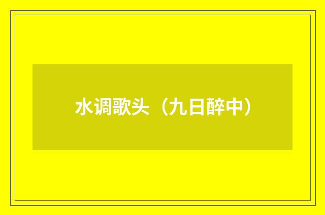 水调歌头（九日醉中）